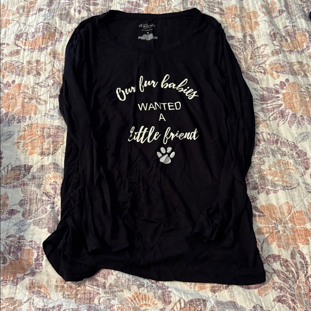 a:glow Black Maternity Tee